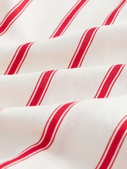 Red/White Stripe Linen Rich Square Neck Cami Midi Dress - Image 6 of 6