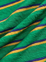 Green/ Yellow Stripe Halter Twist Neck Midi Dress - Image 8 of 8