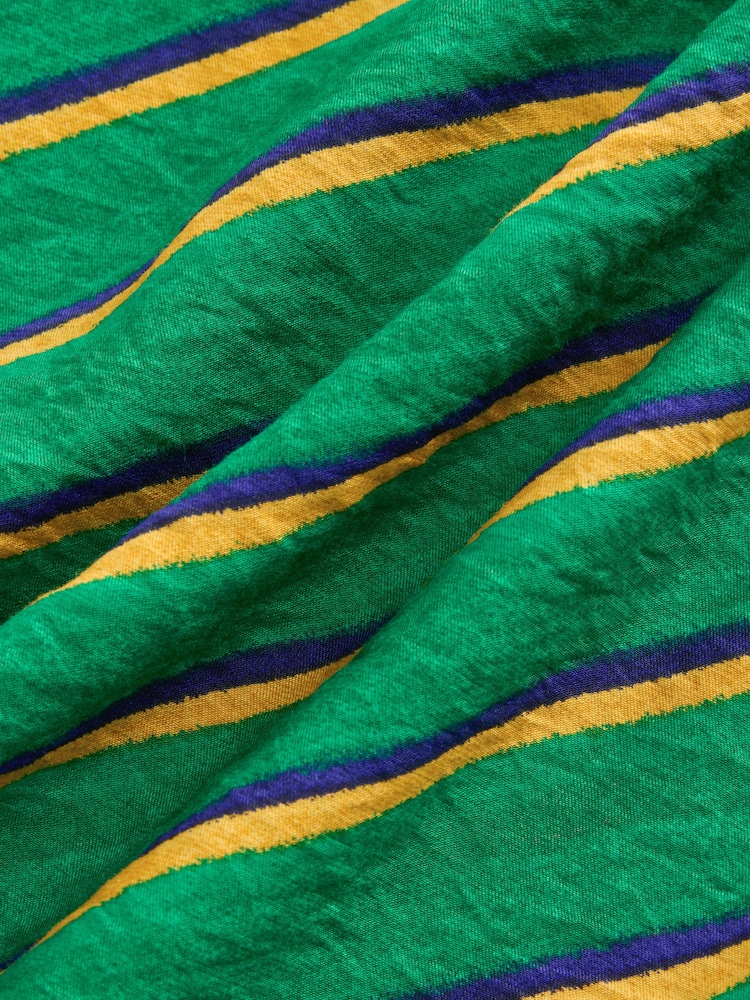 Green/ Yellow Stripe Halter Twist Neck Midi Dress - Image 8 of 8