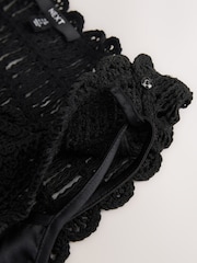 Black Sleeveless 2-in-1 Crochet Maxi Dress - Image 7 of 7