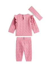 Tommy Hilfiger Pink Cable Knit Three-Piece Outfit Gift Box - Image 2 of 2
