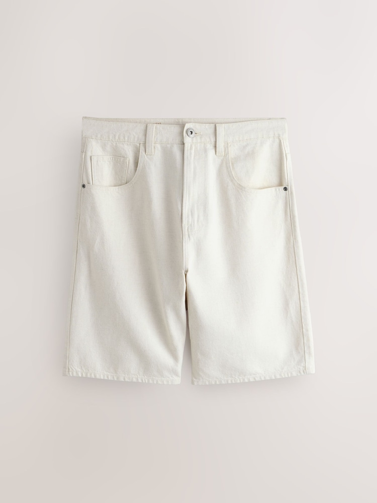 Ekru - Denim Jort Shorts - Attēls 1 no 3