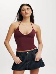 Cotton On Red Hold Me Halter Top - Image 1 of 4