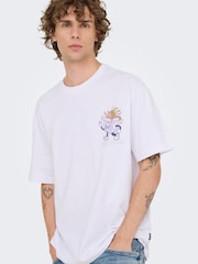 Only & Sons White Backprint Graphic T-Shirt - Image 2 of 7