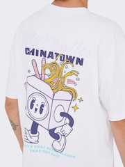 Only & Sons White Backprint Graphic T-Shirt - Image 3 of 7