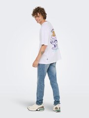 Only & Sons White Backprint Graphic T-Shirt - Image 5 of 7