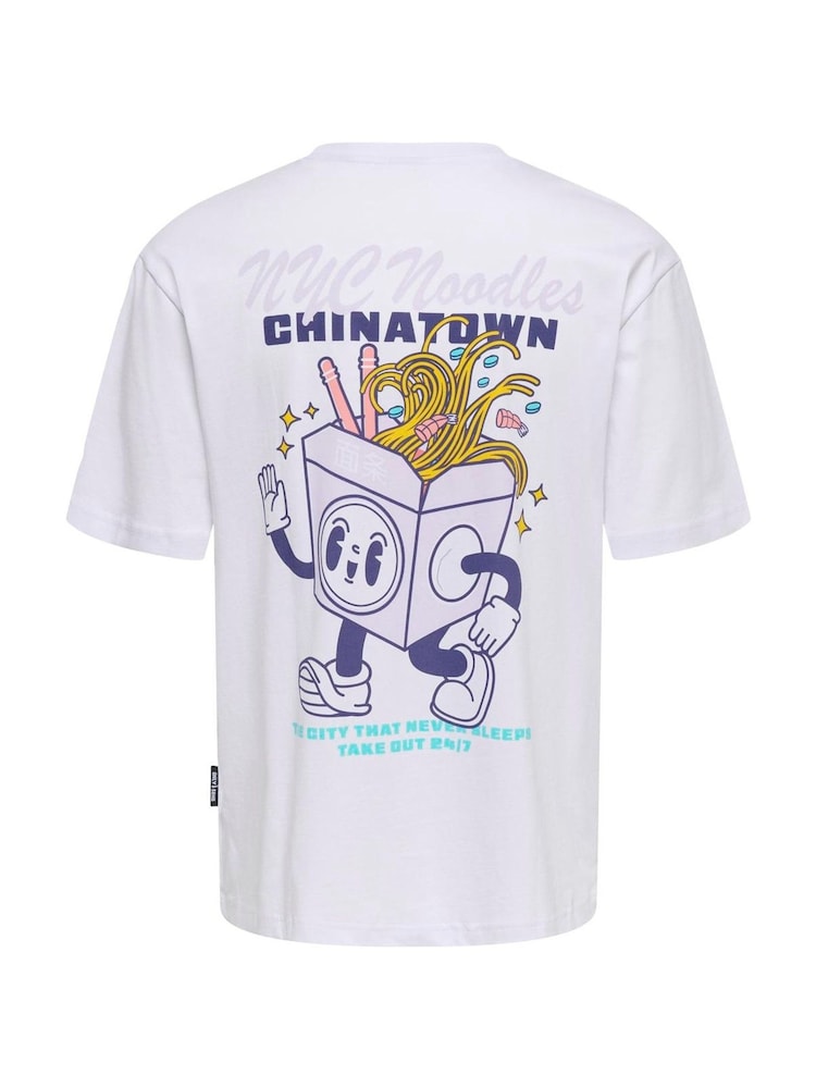 Only & Sons White Backprint Graphic T-Shirt - Image 7 of 7