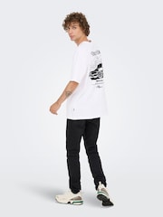 Only & Sons White Backprint Graphic T-Shirt - Image 6 of 9