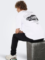 Only & Sons White Backprint Graphic T-Shirt - Image 7 of 9