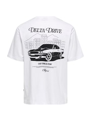 Only & Sons White Backprint Graphic T-Shirt - Image 9 of 9