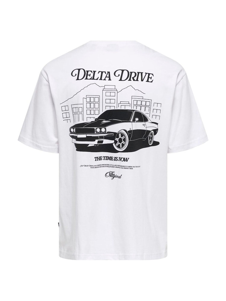 Only & Sons White Backprint Graphic T-Shirt - Image 9 of 9