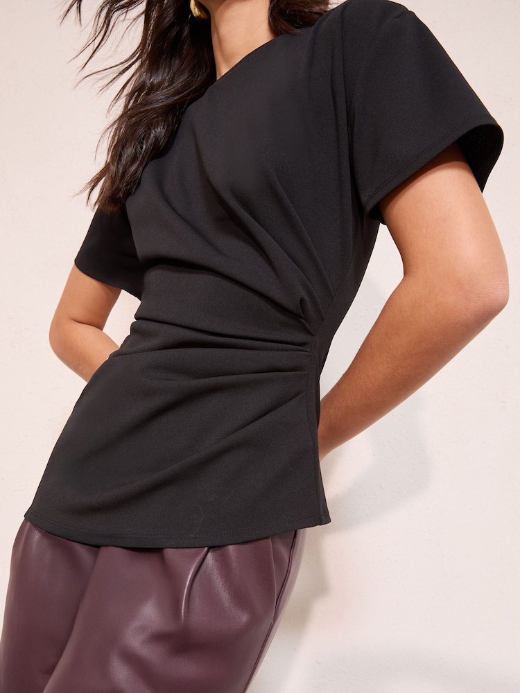 Friends Like These Black Draped Asymmetric Top - Image 2 of 5 Friends Like These Black Draped Asymmetric Top - Image 2 of 5