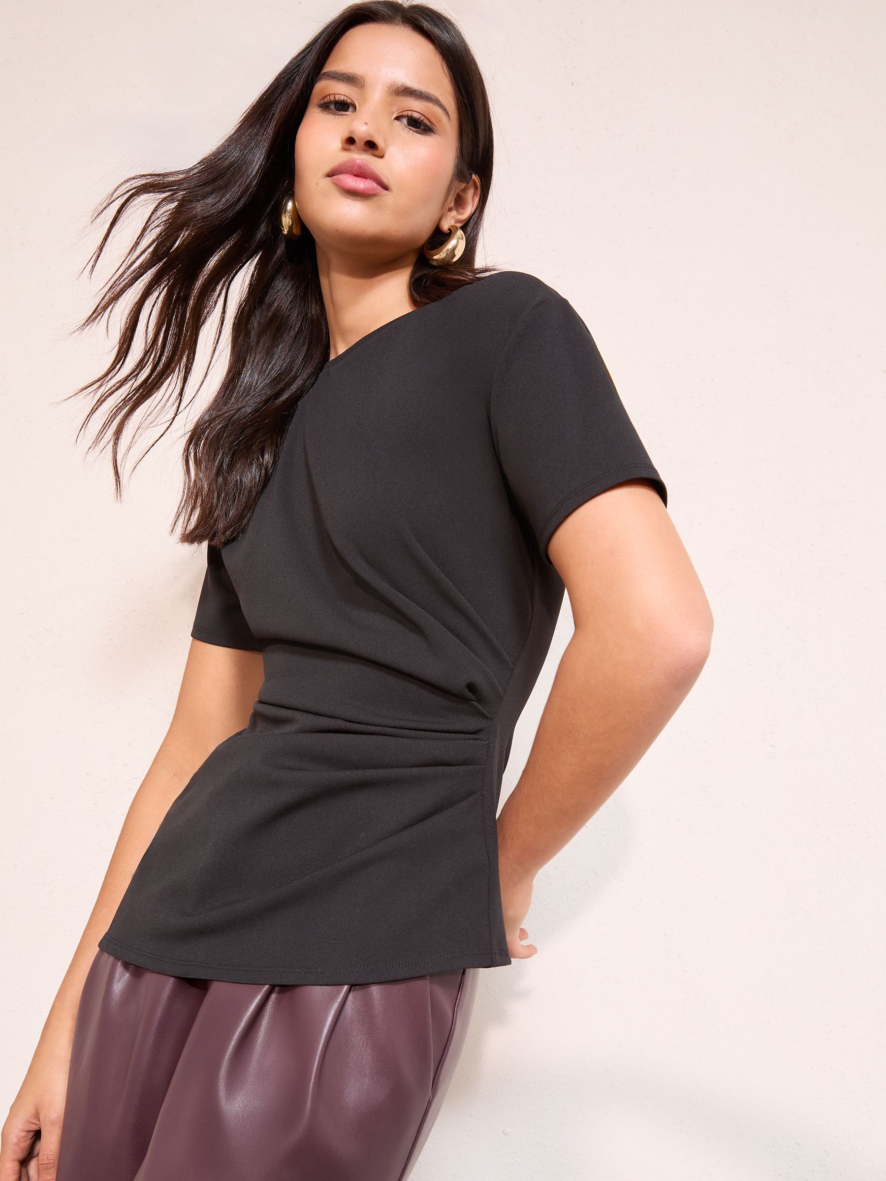 Buy Friends Like These Black Draped Asymmetric Top from Next USA