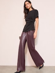 Friends Like These Black Draped Asymmetric Top - Image 4 of 5