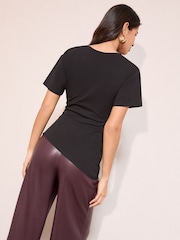 Friends Like These Black Draped Asymmetric Top - Image 5 of 5