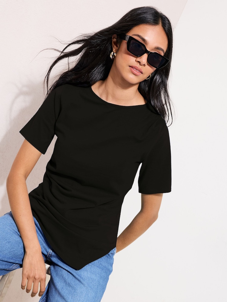 Friends Like These Draped Asymmetric T-Shirt - Bild 1 von 4