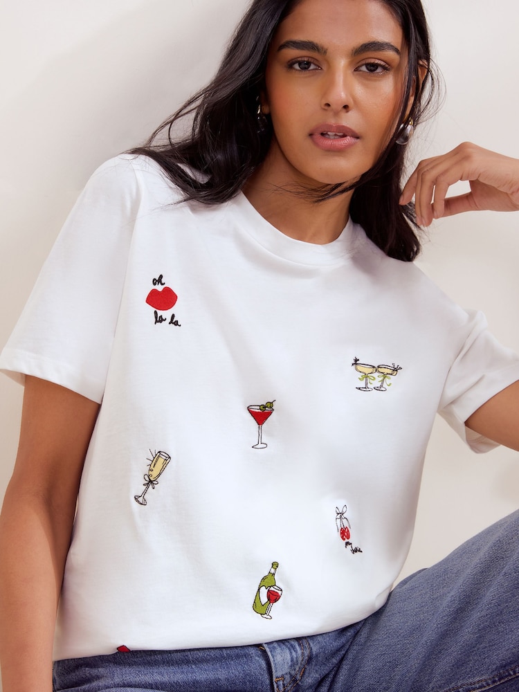 Friends Like These X Lucy Mecklenburgh White Graphic T-Shirt - Image 1 of 5