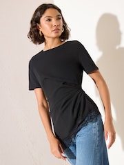 ブラックレース - Friends Like These アシンメトリーヘムトップス - 画像 1 / 5