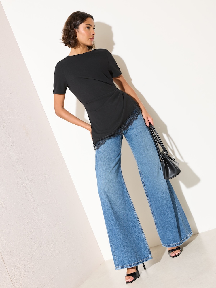 ブラックレース - Friends Like These アシンメトリーヘムトップス - 画像 2 / 5