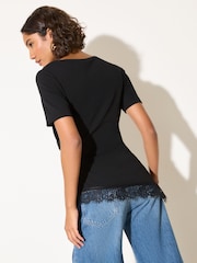 ブラックレース - Friends Like These アシンメトリーヘムトップス - 画像 4 / 5