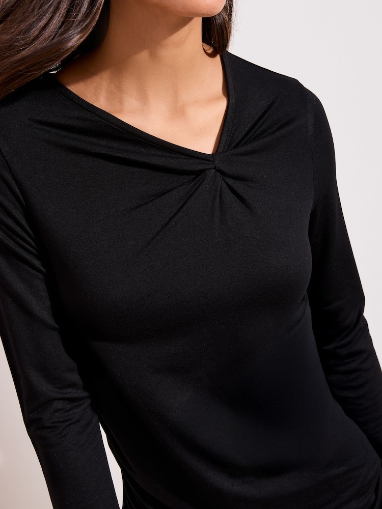 Friends Like These Black Twist Neck Detail Top - Image 4 of 4