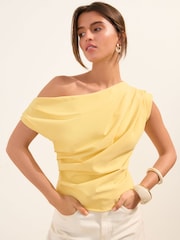 Friends Like These Yellow Draped Off The Shoulder Top - Image 1 of 5