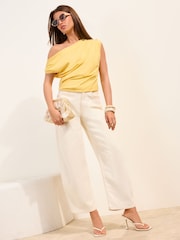 Friends Like These Yellow Draped Off The Shoulder Top - Image 2 of 5