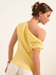 Friends Like These Yellow Draped Off The Shoulder Top - Image 5 of 5