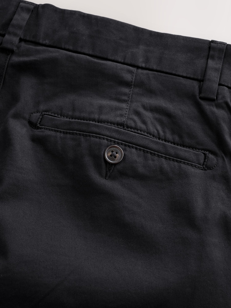 Schwarz - Enge Passform - Stretch-Chinoshorts - Bild 10 von 10