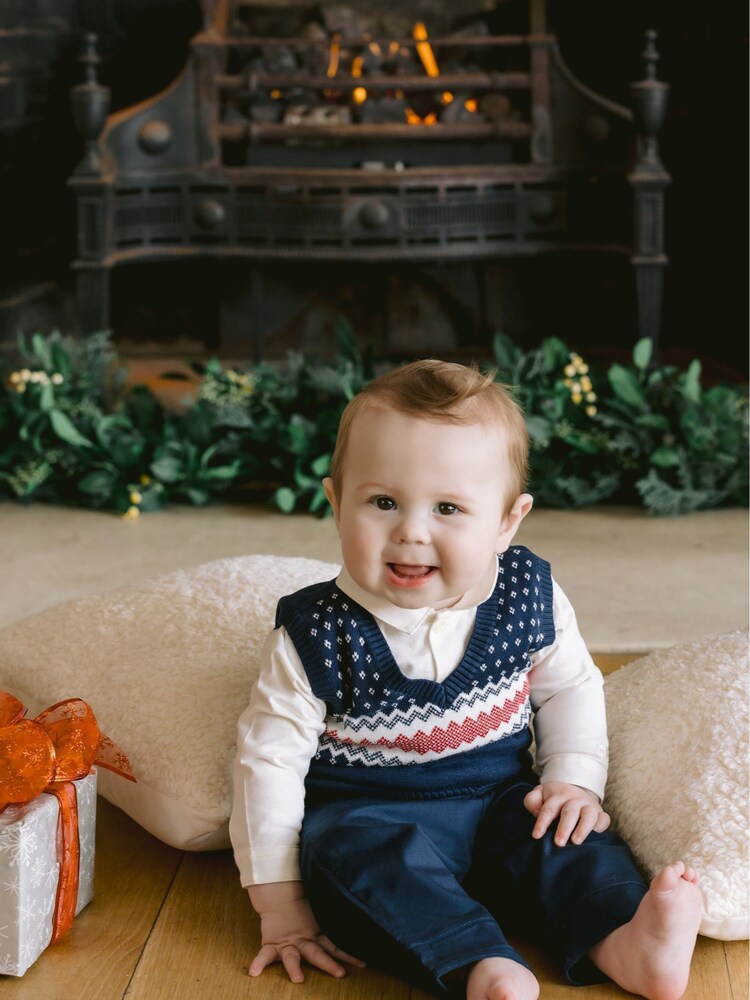 Emile Et Rose Kendrick 3 Piece Shirt Fairisle Tank Top & Trousers Set - Image 1 of 6 Emile Et Rose Kendrick 3 Piece Shirt Fairisle Tank Top & Trousers Set - Image 1 of 6