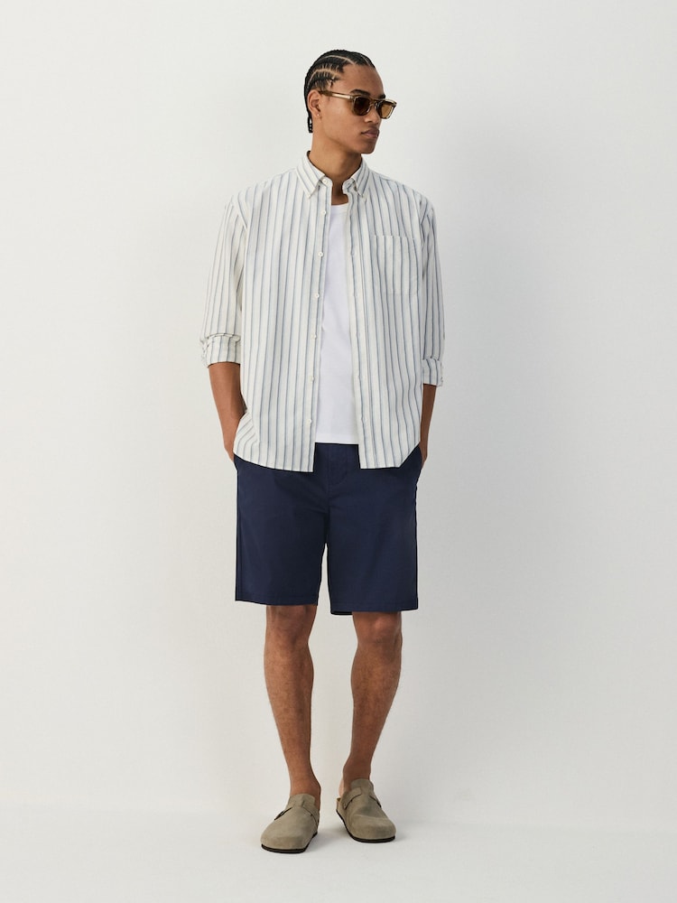 水墨藍 - 寬鬆版 - 車線卡其褲 - 圖片 6/6