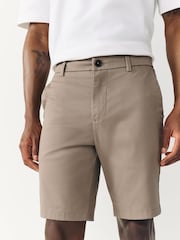 Brown Slim Fit Stretch Chino Shorts - Image 1 of 7