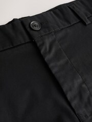 Черный - Прямой крой - Стретчевые шорты чинос - Изображение 2 3