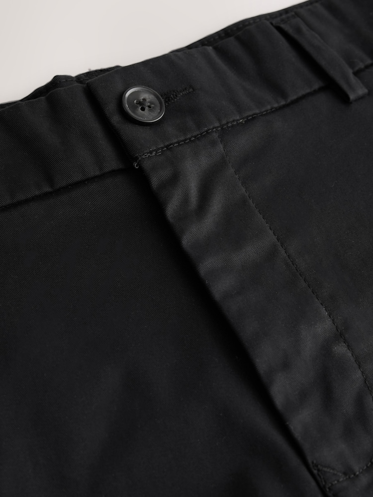 Черный - Прямой крой - Стретчевые шорты чинос - Изображение 2 3