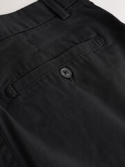 Черный - Прямой крой - Стретчевые шорты чинос - Изображение 3 3