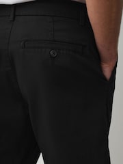 Черный - Прямой крой - Стретчевые шорты чинос - Изображение 5 8
