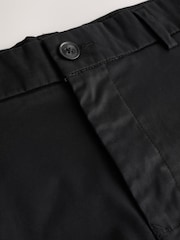 Черный - Прямой крой - Стретчевые шорты чинос - Изображение 7 8