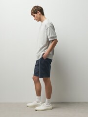 Navy Straight Fit Stretch Chino Shorts - Image 5 of 10