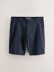 Navy Straight Fit Stretch Chino Shorts - Image 6 of 10