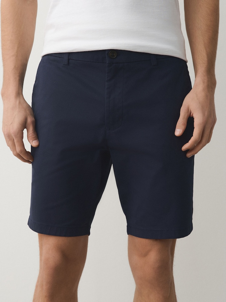 Ink Blue Skinny Fit Stretch Chino Shorts - Image 1 of 10