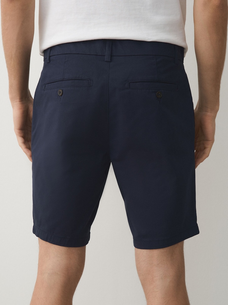 Ink Blue Skinny Fit Stretch Chino Shorts - Image 2 of 10