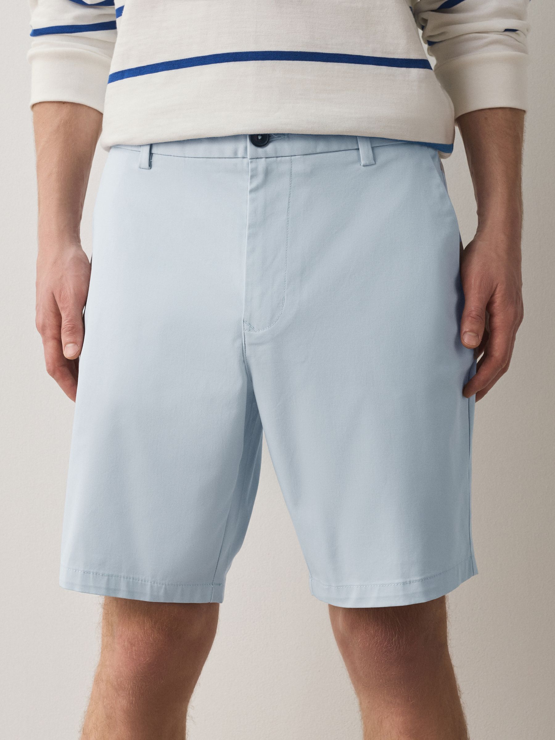 Buy Light Blue - Slim Fit - Stretch Chino Shorts from Next Ukraine