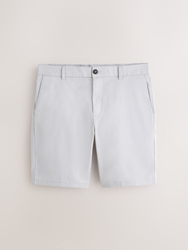 Light Grey Straight Fit Stretch Chino Shorts - Image 1 of 3