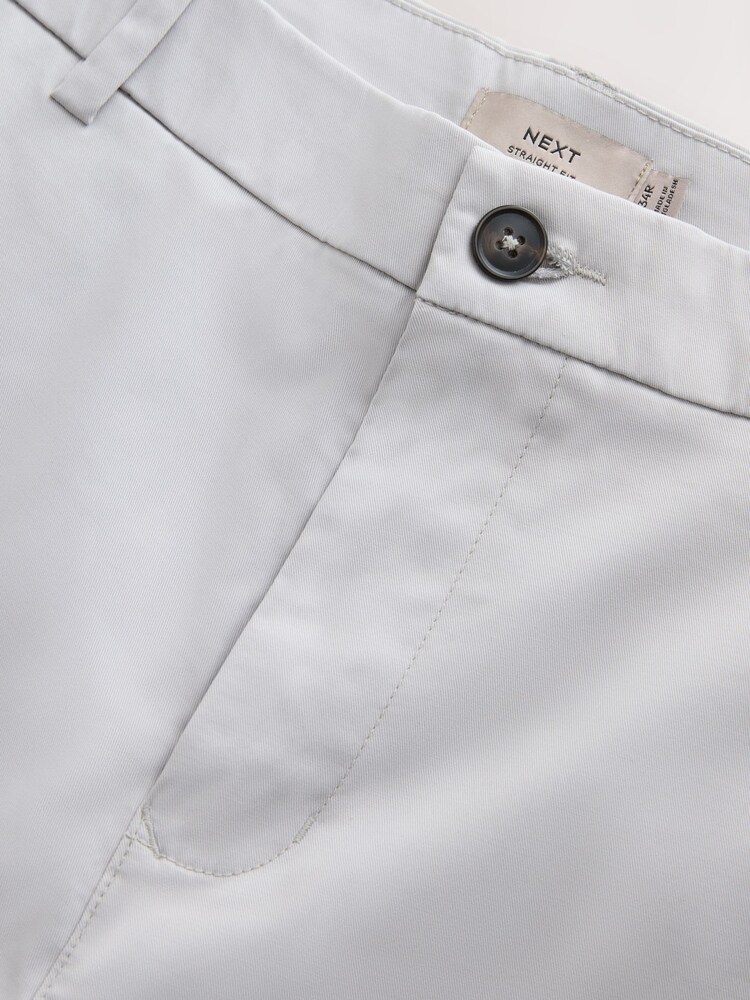 Light Grey Straight Fit Stretch Chino Shorts - Image 2 of 3