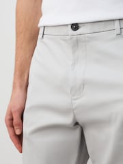 Light Grey Straight Fit Stretch Chino Shorts - Image 6 of 9