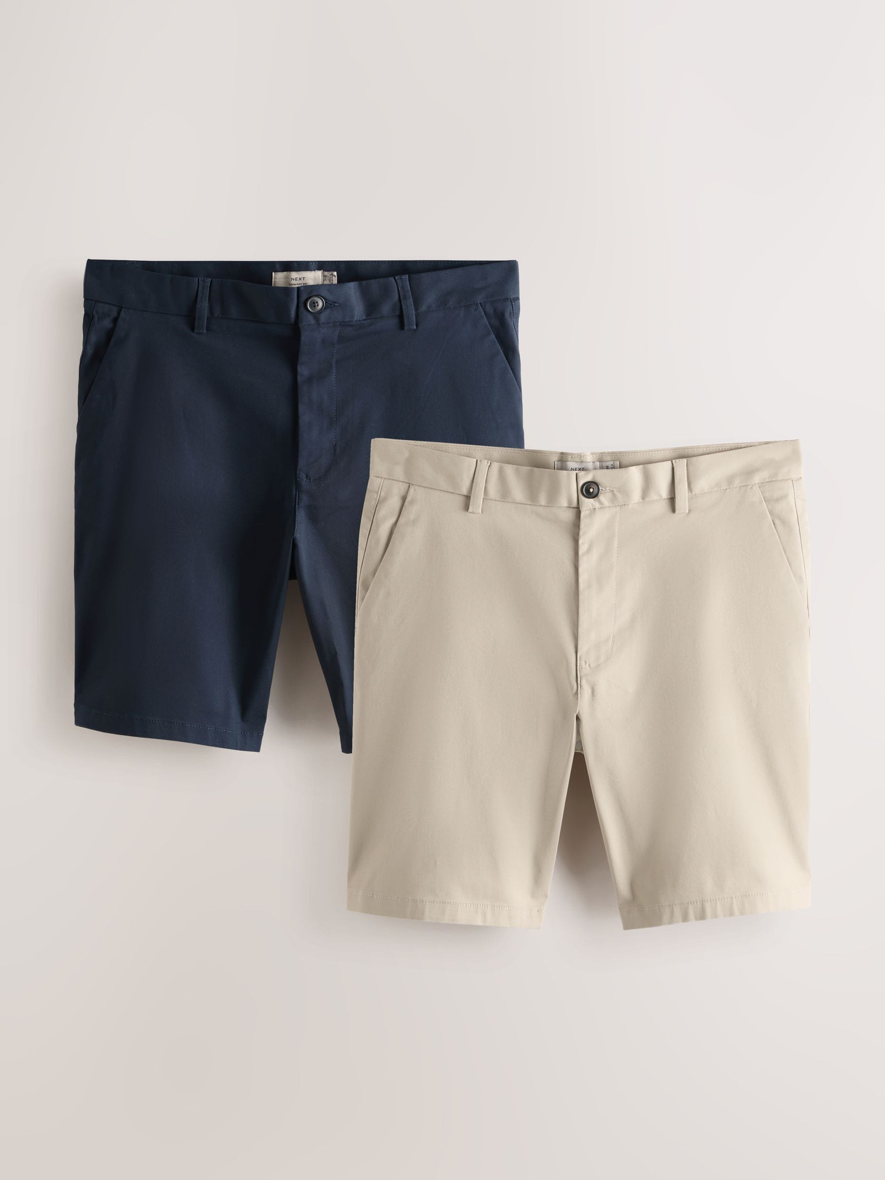 Buy Navy/Stone Slim Fit Stretch Chino Shorts 2 Pack from Next USA
