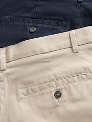 Navy/Stone Slim Fit Stretch Chino Shorts 2 Pack - Image 11 of 11