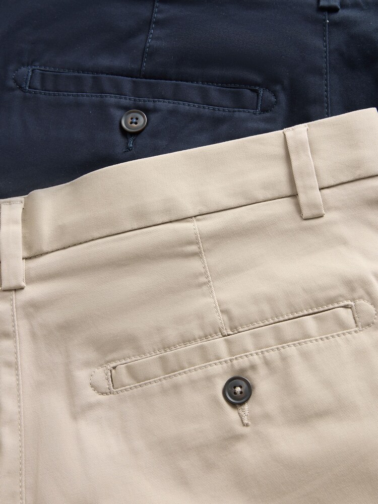 Navy/Stone Slim Fit Stretch Chino Shorts 2 Pack - Image 5 of 5
