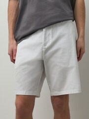 White Straight Fit Stretch Chino Shorts - Image 1 of 6