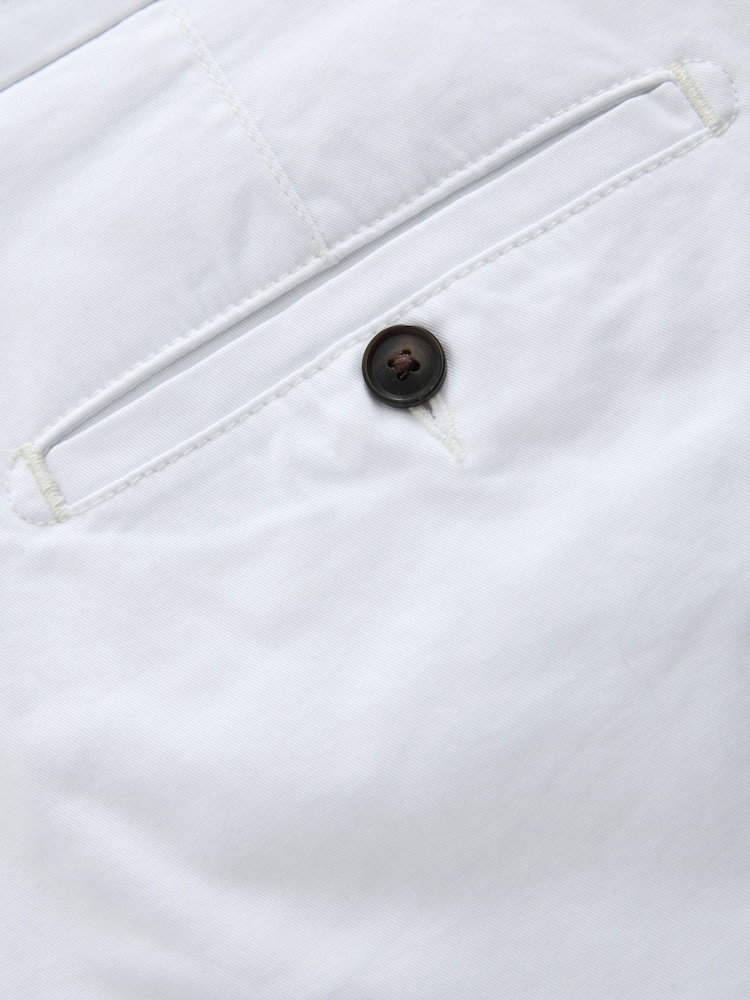 White Straight Fit Stretch Chino Shorts - Image 10 of 10